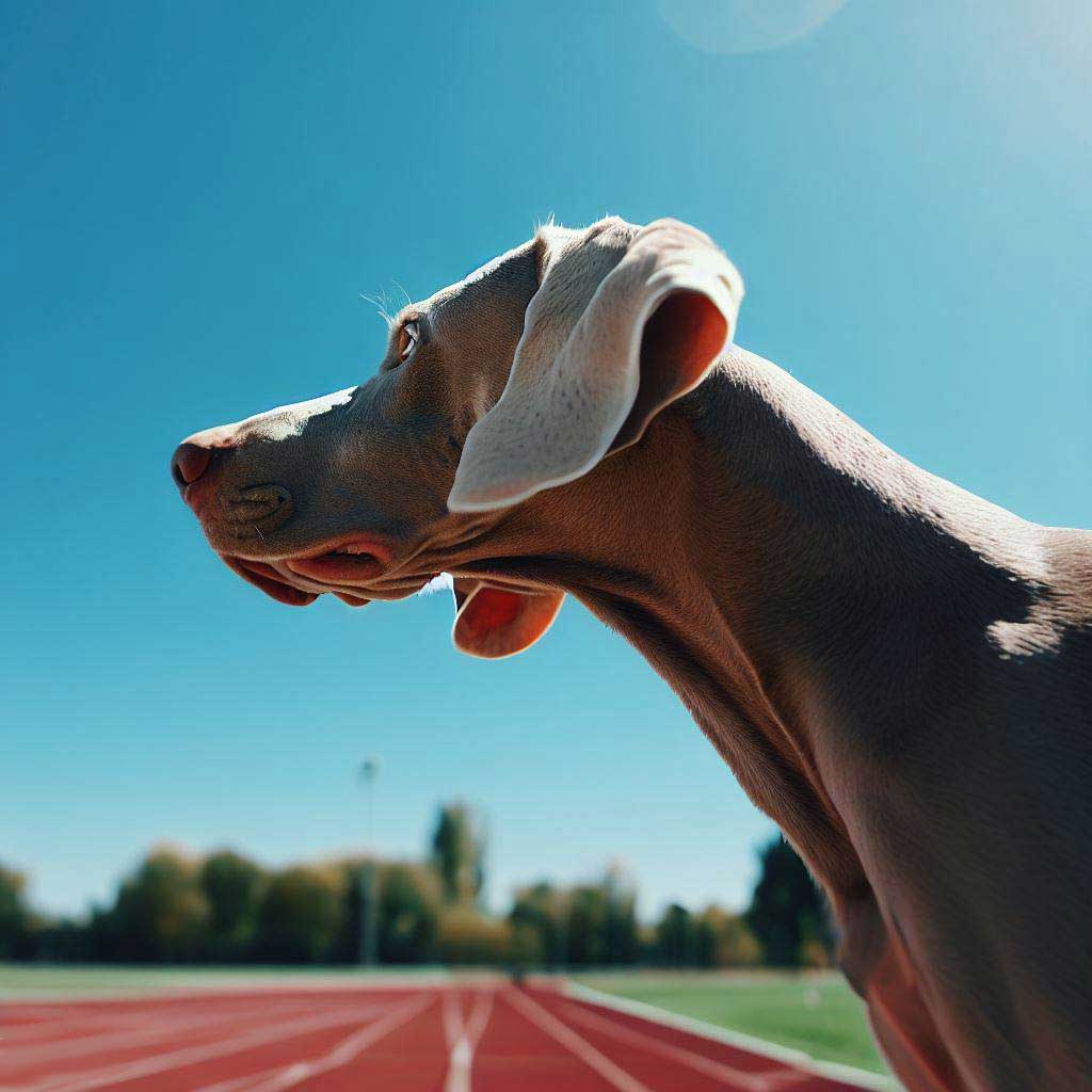 Importance Of Dog Training: Weimaraner on the track and ready to train