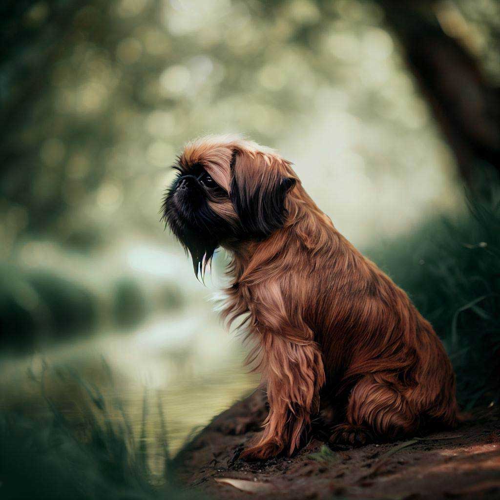 Can a bad dog be trained? Brussels Griffon sitting on a bank