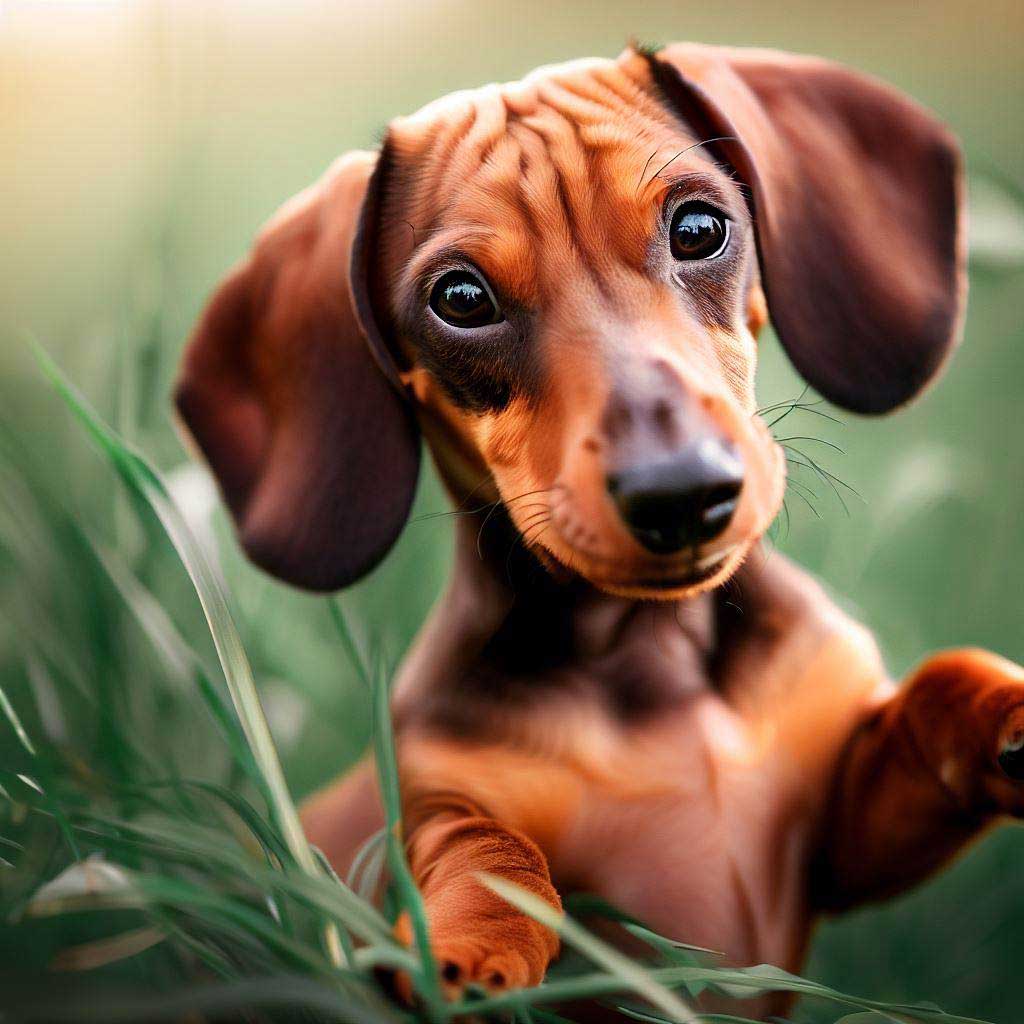 What is the best age to start dog training classes. Dachshund puppy playing outside.