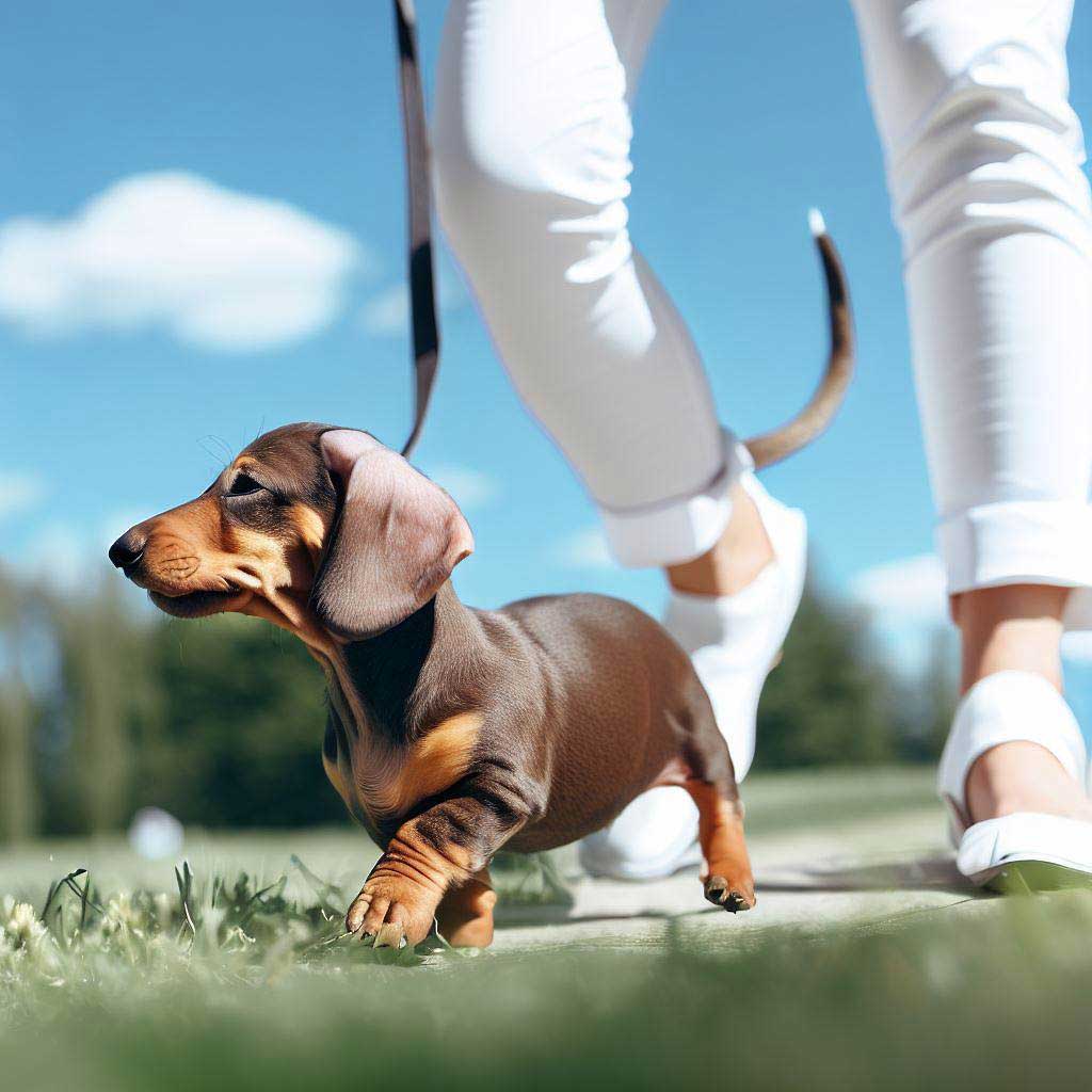 How to Use a Clicker to Train a Dog: Dachshund puppy walking