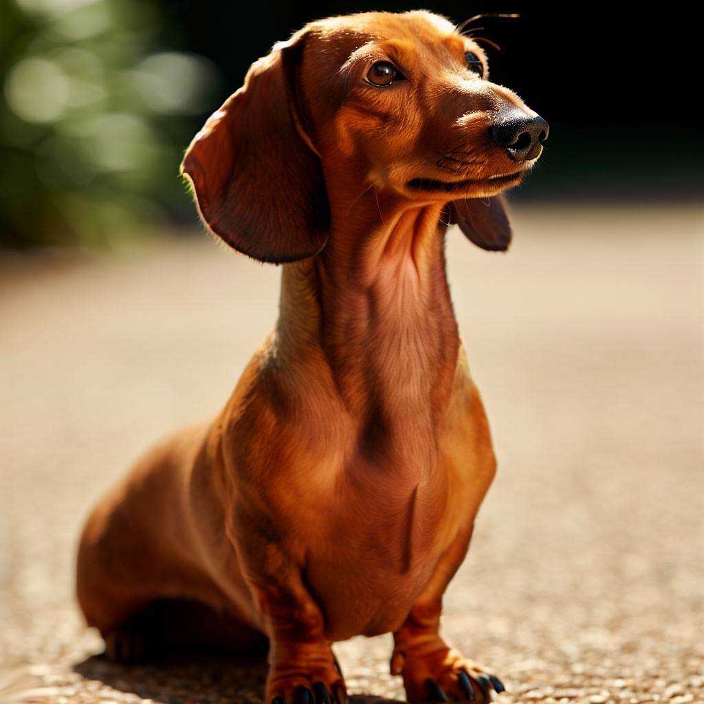 How to Teach a Dog to Stay: Dachshund sitting alert