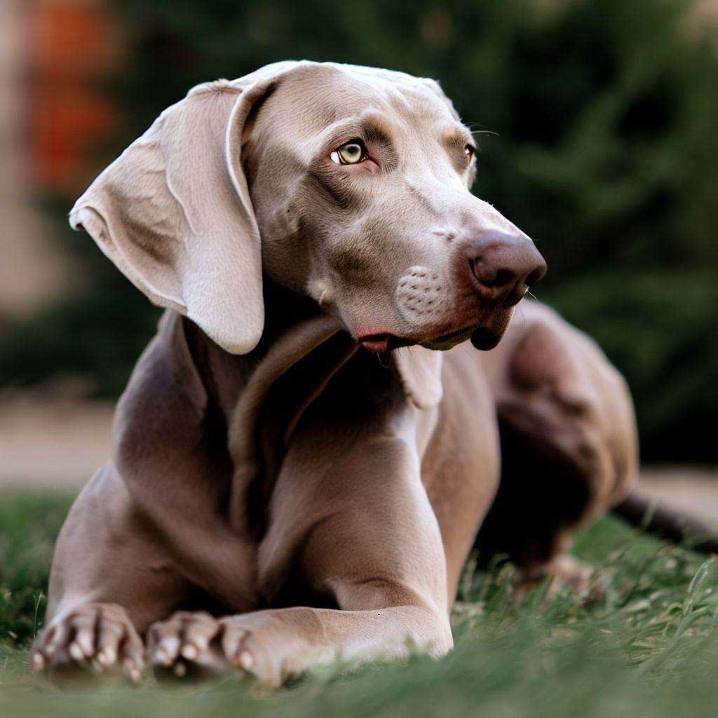 Positive Reinforcement Dog Training: Weimaraner alert