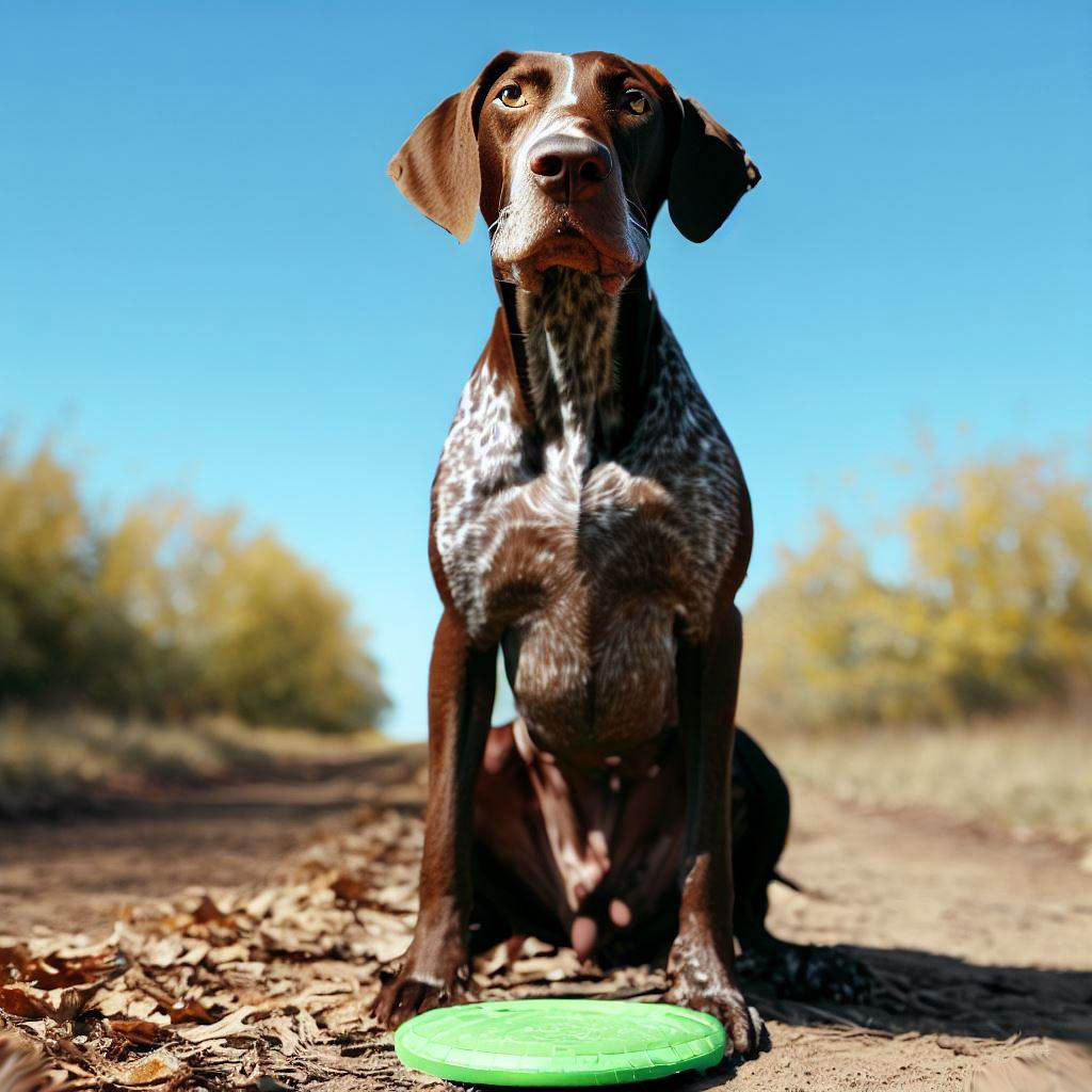 Best Dogs For Frisbee: German Shorthaired Pointer patiently waiting
