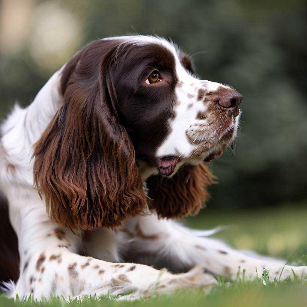 Why Does My Dog Eat Poop: English Springer Spaniel laying down