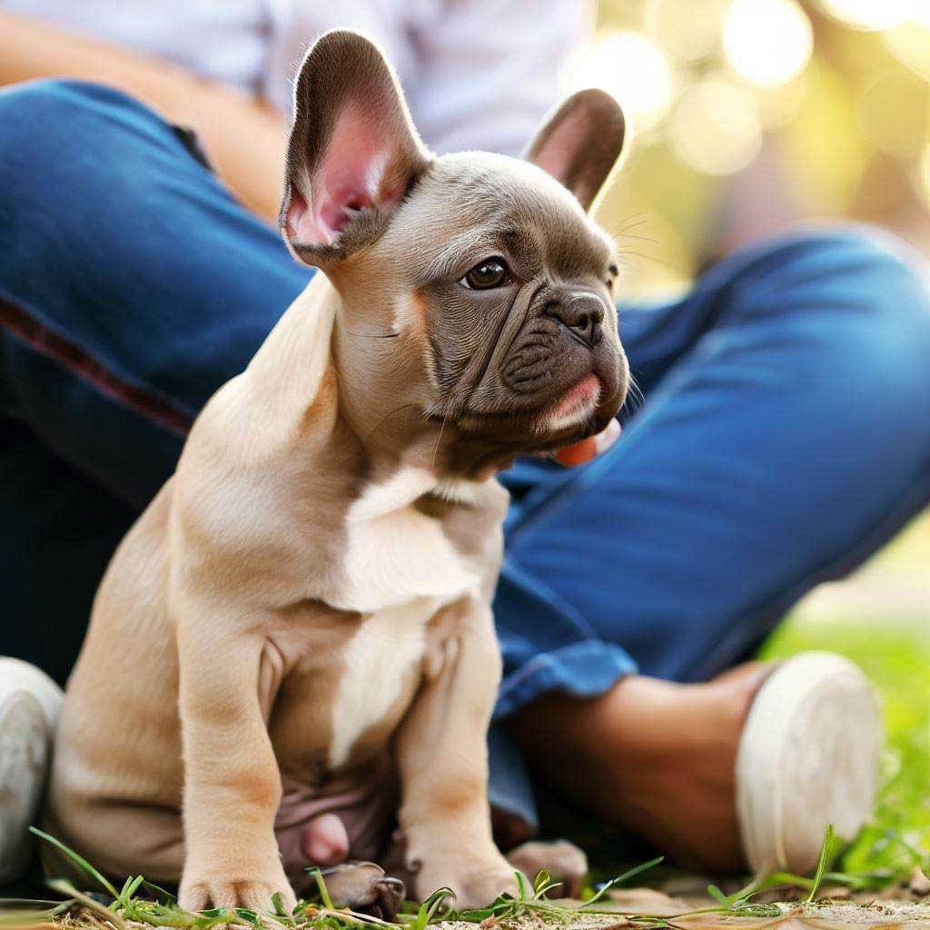 How To Stop Puppy Biting: French Bulldog puppy sitting calmly